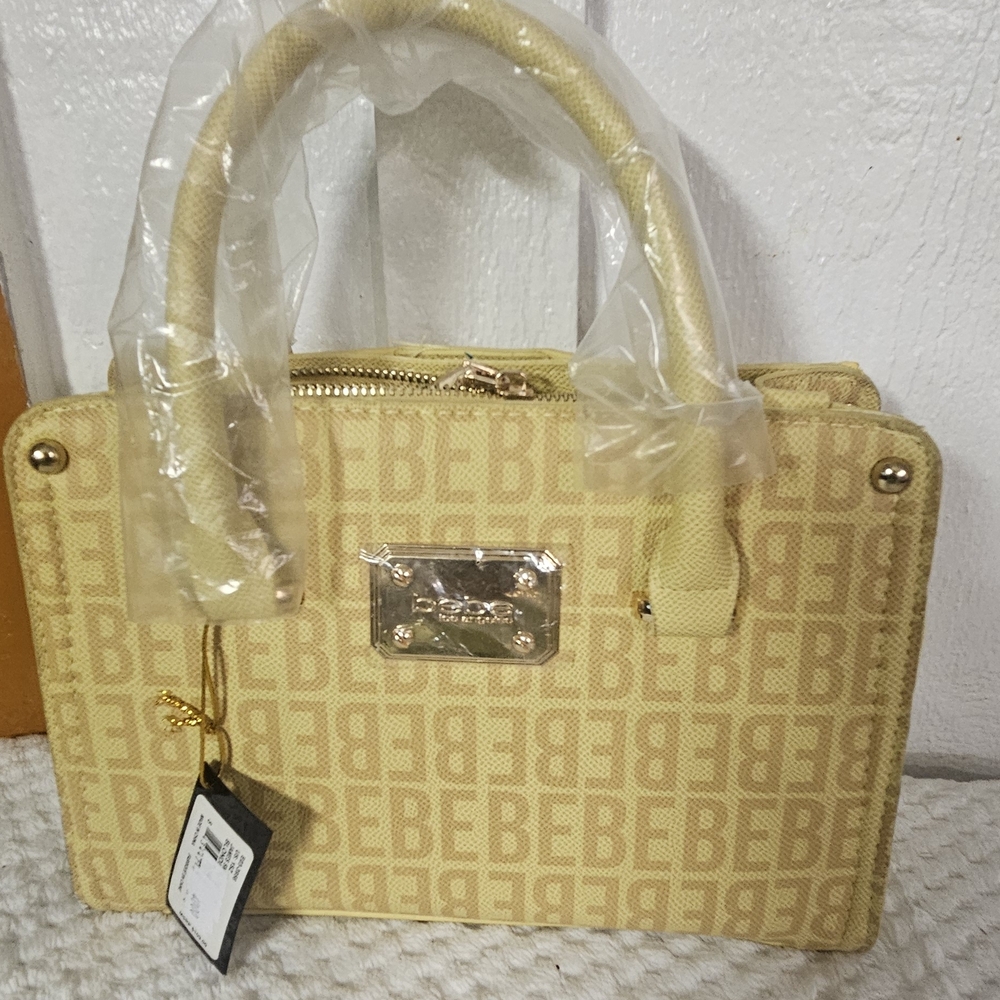 Bebe Monogram Yellow Satchel